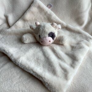 Linzy Toys Soft Plush Cow Lovey Stuffed Animal Security Blanket W Rattle Inside